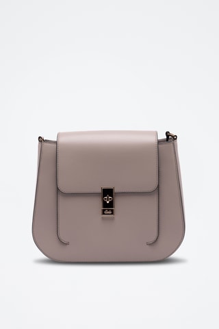 Sac porté épaule en cuir - Blanc et noir