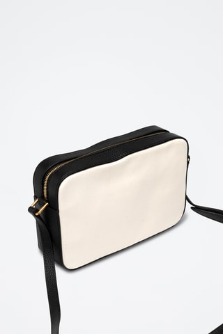 Sac bandoulière en cuir - Noir et blanc