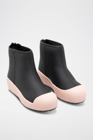 Bottines en cuir - Noir et rose