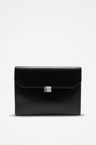Porte-documents en cuir - Noir