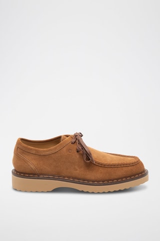 Derbys en cuir de veau nubuck - Marron
