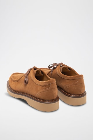 Derbys en cuir de veau nubuck - Marron
