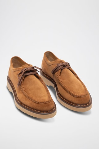 Derbys en cuir de veau nubuck - Marron