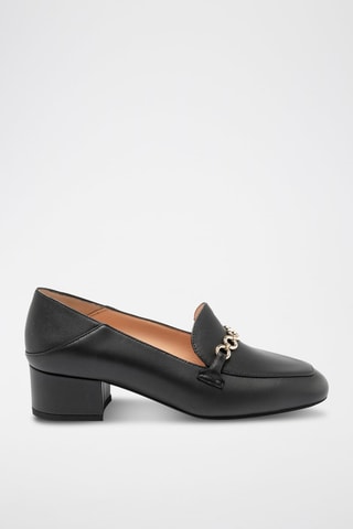 Mocassins à talons en cuir d’agneau - Noir