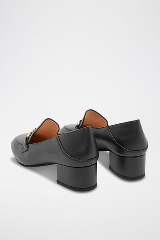 Mocassins à talons en cuir d’agneau - Noir