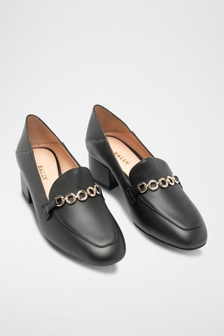 Mocassins à talons en cuir d’agneau - Noir