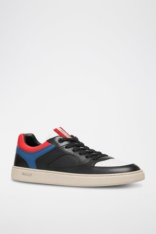 Baskets en cuir de veau - Bleu, noir et rouge