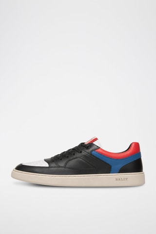 Baskets en cuir de veau - Bleu, noir et rouge