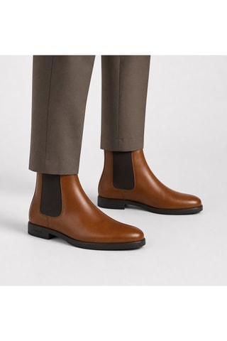 Bottines Chelsea en cuir de veau - Marron