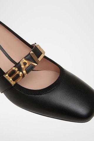 Babies à talons en cuir d’agneau - Noir