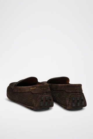 Mocassins en cuir de veau nubuck - Marron foncé