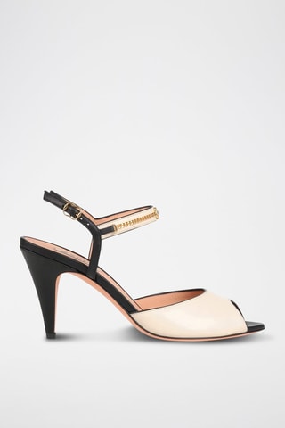 Sandales à talons en cuir d’agneau - Beige