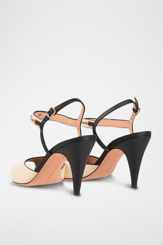 Sandales à talons en cuir d’agneau - Beige