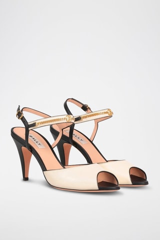Sandales à talons en cuir d’agneau - Beige