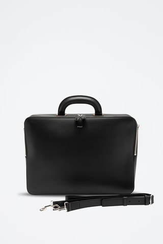 Porte-ordinateur en cuir - Noir