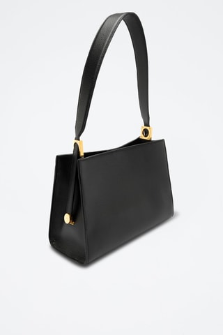 Sac porté épaule en cuir de veau - Noir