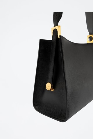 Sac porté épaule en cuir de veau - Noir