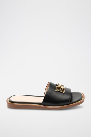 Mules en cuir de veau - Noir