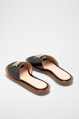 Mules en cuir de veau - Noir