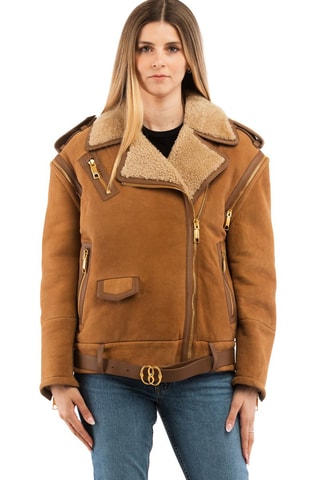 Veste en cuir d'agneau - Marron