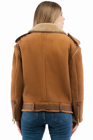 Veste en cuir d'agneau - Marron
