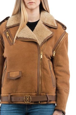 Veste en cuir d'agneau - Marron