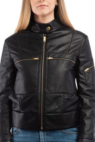 Veste cuir d'agneau - Noir