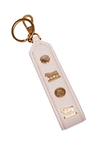 Porte-clés en cuir - Beige