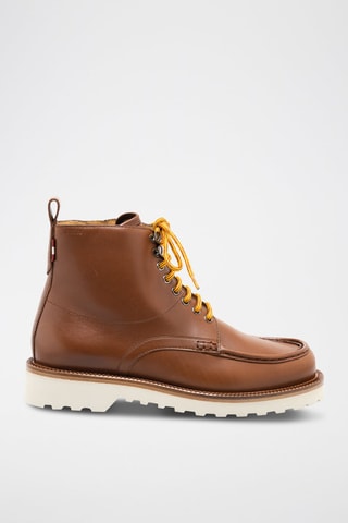 Boots en cuir - Blanc, jaune et marron