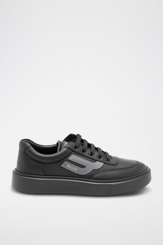 Baskets plateformes en cuir de veau - Noir