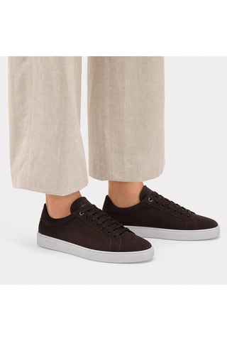 Baskets en cuir de veau nubuck - Marron foncé