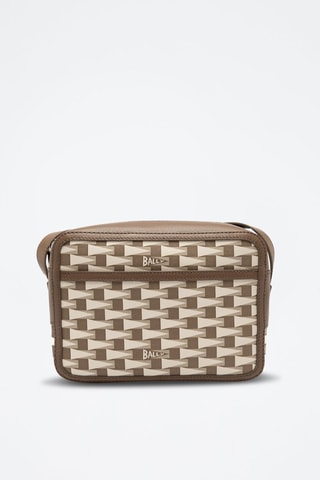 Sac bandoulière en cuir - Marron et beige