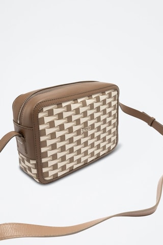 Sac bandoulière en cuir - Marron et beige