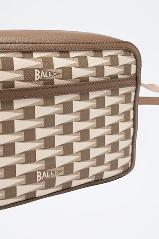Sac bandoulière en cuir - Marron et beige