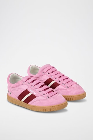 Baskets en cuir de veau nubuck - Rose