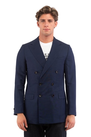 Veste en mohair et laine - Bleu marine