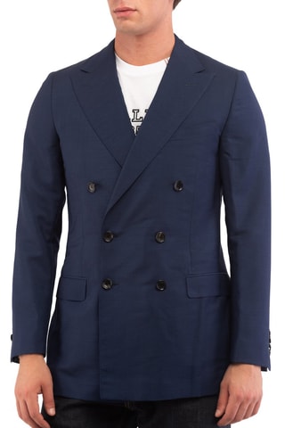 Veste en mohair et laine - Bleu marine