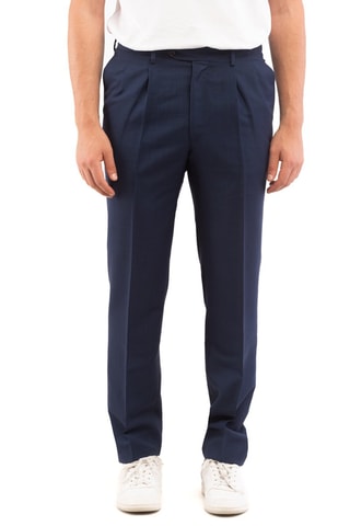 Pantalon en mohair et laine - Bleu marine