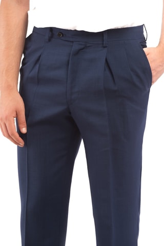 Pantalon en mohair et laine - Bleu marine