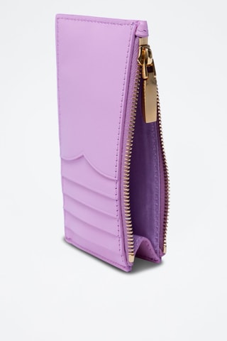 Porte-cartes en cuir - Violet et doré