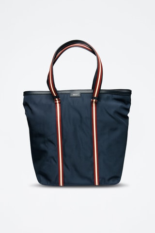 Cabas en cuir - Blanc, rouge et bleu
