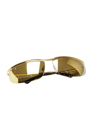 Lunettes de soleil femme - Verres effet miroir - Doré, marron et noir