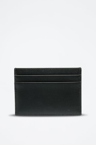 Porte-cartes en cuir - Noir et argenté