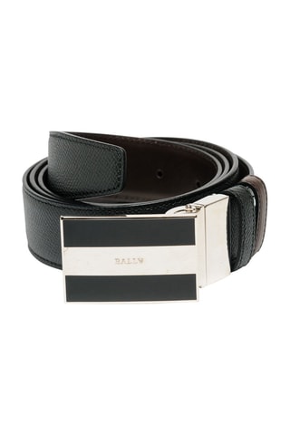 Ceinture en cuir de veau - Noir et argenté
