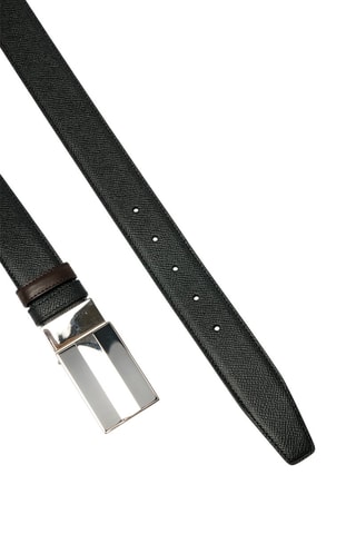 Ceinture en cuir de veau - Noir et argenté