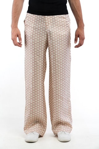 Pantalon en soie - Blanc et rose