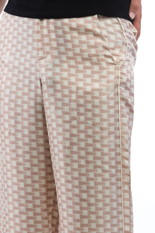 Pantalon en soie - Blanc et rose