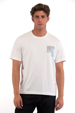 T-shirt - Blanc, noir et bleu