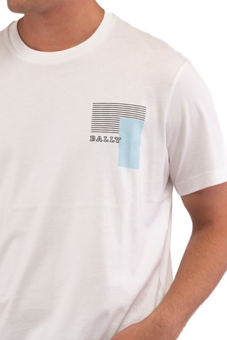 T-shirt - Blanc, noir et bleu