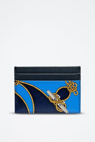 Porte-cartes en cuir - Bleu et marron